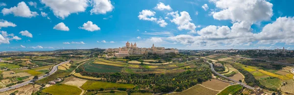 Mdina Şehrinin Manzara Manzarası Malta Adasının Eski Başkenti — Stok fotoğraf