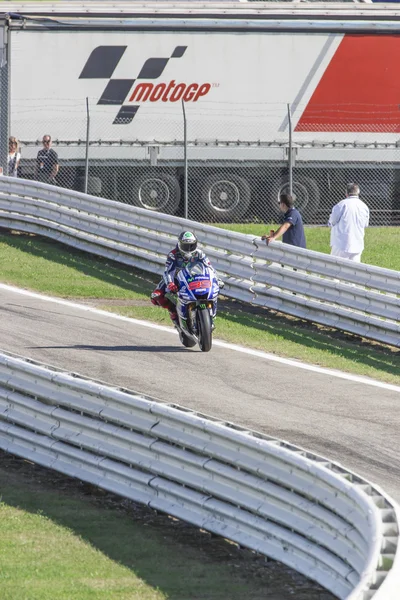 Jorge Lorenzo de Yamaha Factory team racing — Foto de Stock