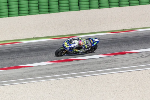 Valentino Rossi of Yamaha Factory team racing — Stock Photo, Image