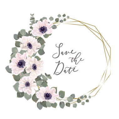 Düğün davetiyesi için vektör çiçek şablonu