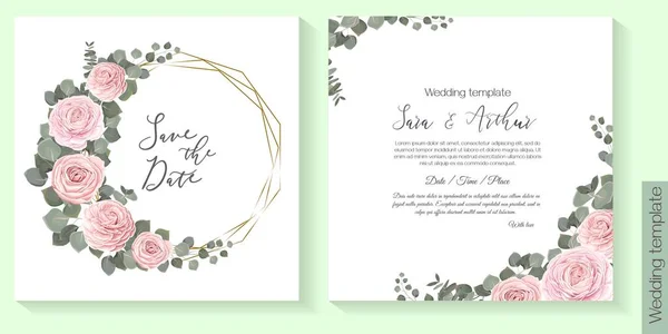 Floral design for wedding invitation — Stock Vector
