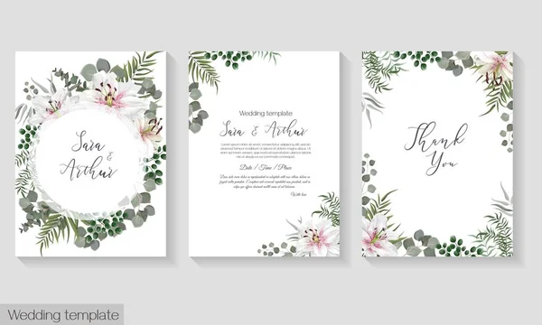 Tarjeta de felicitación para invitación a la boda — Vector de stock