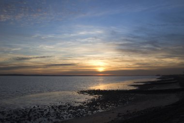 Günbatımı Canvey Adası, Essex, İngiltere