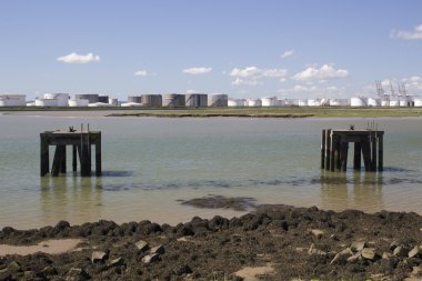 Platformlar Holehaven Creek, Canvey Adası, Essex, İngiltere