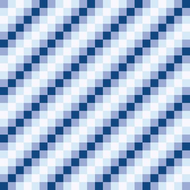 Üstüste binen karelerin çapraz çizgileri, soluk-beyaz arkaplandaki mavi karelerin farklı tonlarından oluşturuldu