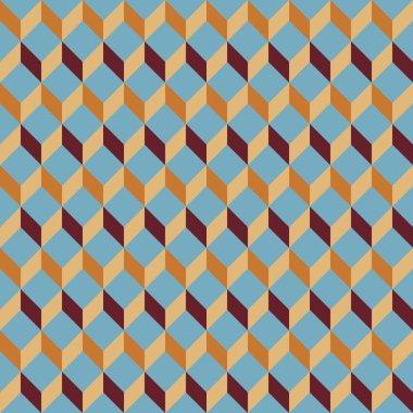 Krema, altın ve kestane rengi elmasların mavi arka planda oluşturduğu desen