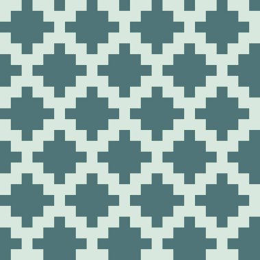 Nane yeşili arkaplandaki yeşil gri karelerden oluşturulan basamaklı elmas deseni