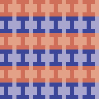 Soluk bir terracotta arkaplan üzerinde lavanta arkaplan ve terracotta dikdörtgenleri üzerinde yatay ve dikey parlak mavi dikdörtgenler sıraları oluşturuldu