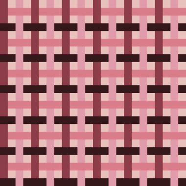 Soluk pembe arkaplana karşı pembe yatay ve dikey çizgilerin farklı tonlarından dokuma deseni oluşturuldu