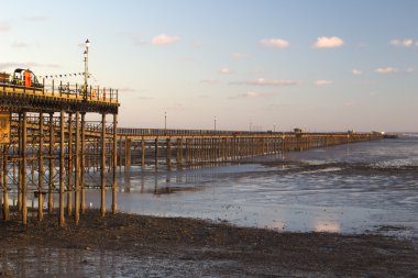 Southend İskelesi'günbatımı, Essex, İngiltere