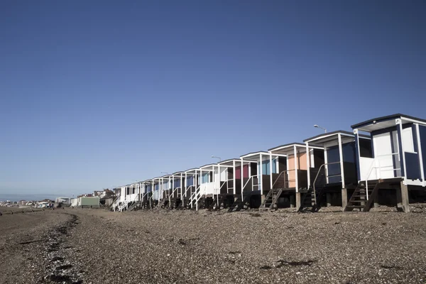 Cabanes de plage à Thorpe Bay, Essex, Angleterre — Photo