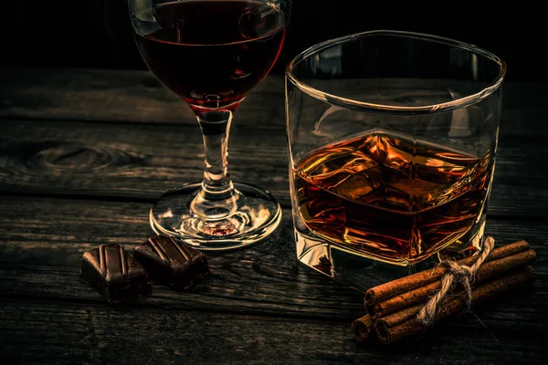 초콜릿 브랜디와 포도주 — 스톡 사진