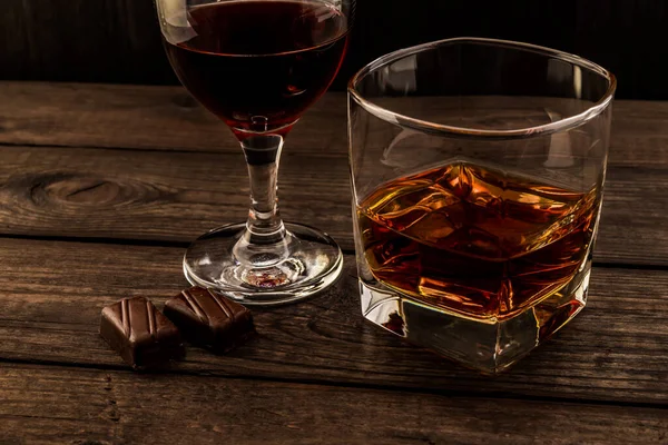 초콜릿 브랜디와 포도주 — 스톡 사진