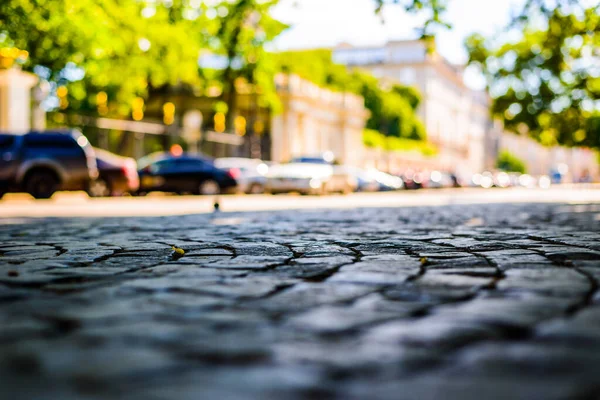 Sommer Der Stadt Die Leere Straße Nahsicht — Stockfoto