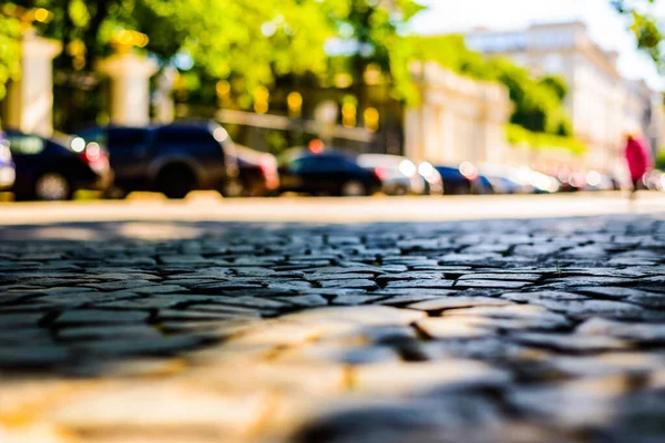 Sommer Der Stadt Die Leere Straße Nahsicht — Stockfoto