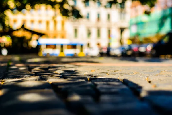 Été Dans Ville Rue Vide Vue Rapprochée — Photo