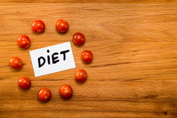 토마토와 Diet 단어가 — 스톡 사진