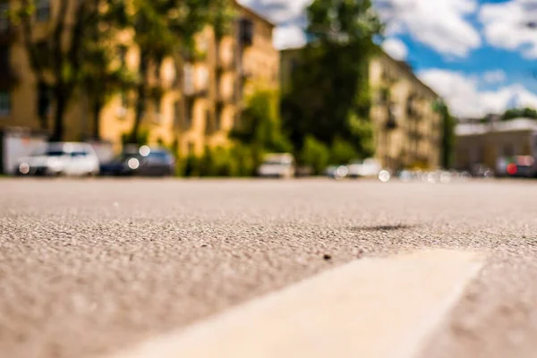 Sommer Der Stadt Die Leere Straße Nahsicht — Stockfoto