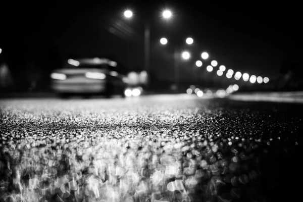 Malam Hujan Pusat Perbelanjaan Deretan Mobil Yang Diparkir — Stok Foto