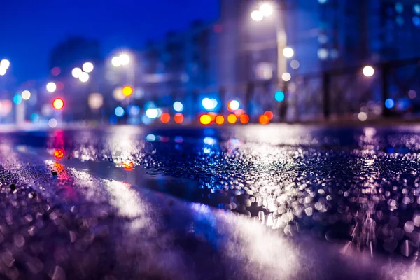 Notte Piovosa Nel Centro Commerciale Parcheggio File Auto Parcheggiate — Foto Stock