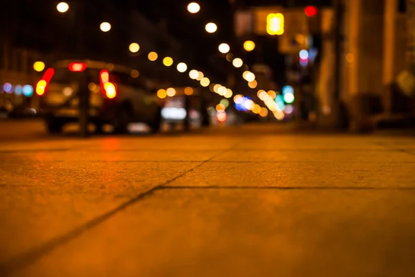 Nächtliche Lichter Der Großstadt Die Nachtallee Nahsicht — Stockfoto
