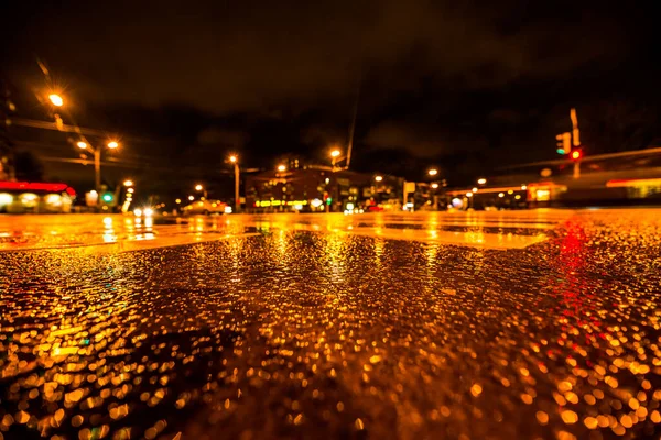 Regennacht Der Großstadt Leere Autobahn Nach Dem Regen — Stockfoto