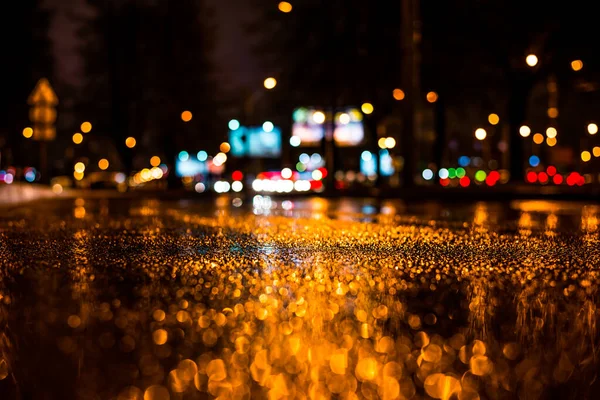 Noche Lluviosa Gran Ciudad Carretera Vacía Después Lluvia —  Fotos de Stock