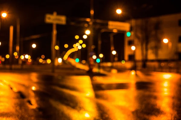Regennacht Der Großstadt Leere Autobahn Nach Dem Regen — Stockfoto