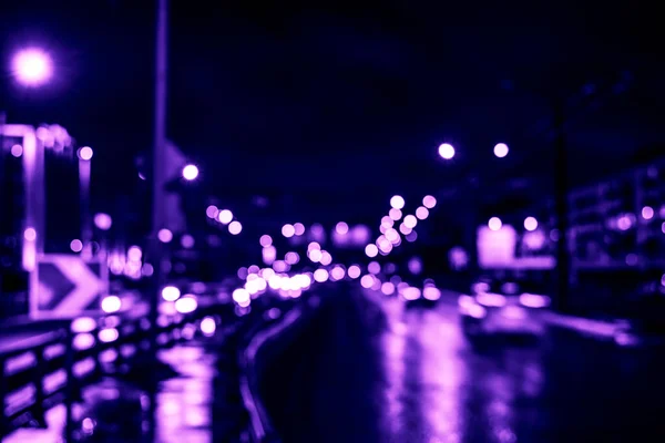 Βροχερή Νύχτα Στη Μεγάλη Πόλη Άδειος Δρόμος Μετά Βροχή — Φωτογραφία Αρχείου