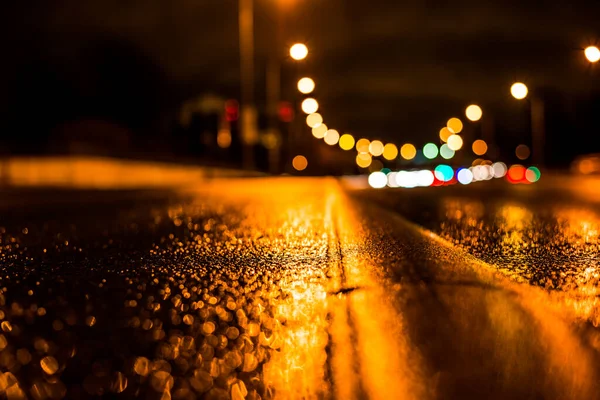 Esős Éjszaka Nagyvárosban Autópálya Erdőn — Stock Fotó