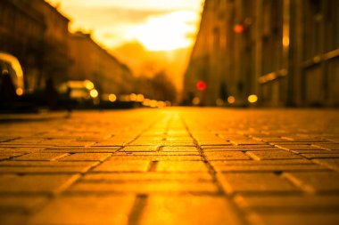 Sonbahar güneşinin ışığında sokaklar bomboş..