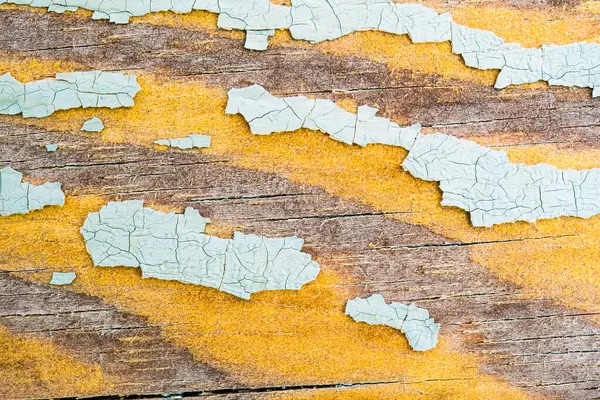 Drewniana Ściana Popękaną Farbą Widok Bliska — Zdjęcie stockowe