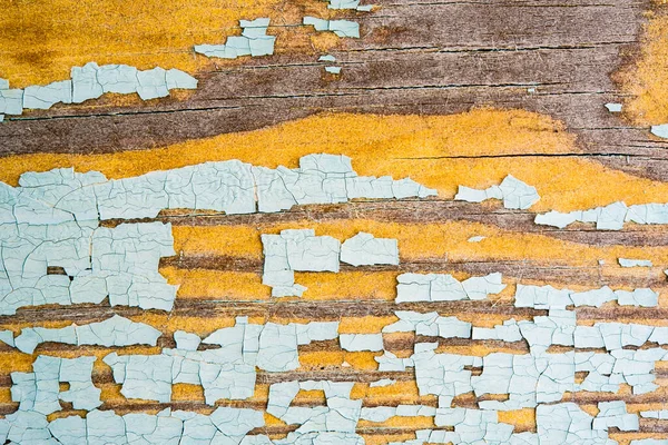 Wooden Wall Cracked Paint Close View — Stock Photo, Image