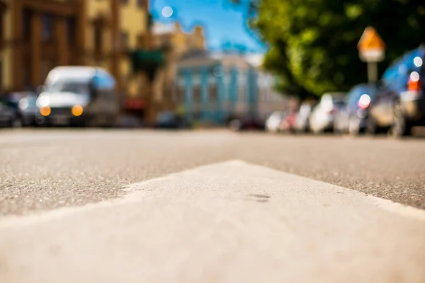 Clear Day Big City Cars Parked City Street View — Foto de Stock