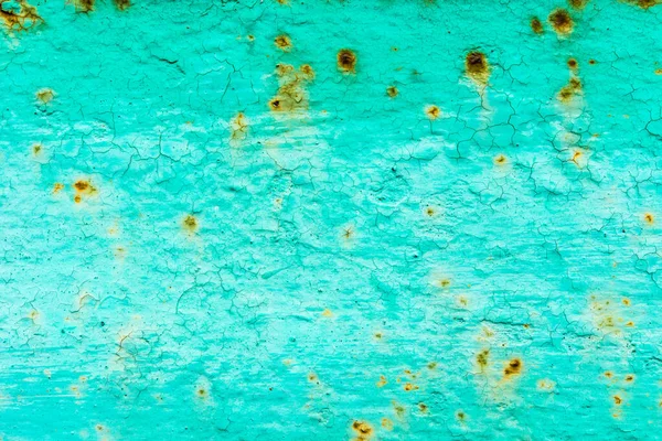 Rostige Und Bröckelnde Grüne Mauer — Stockfoto