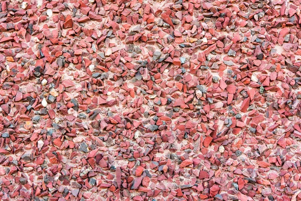 Mauer Mit Kleinen Roten Steinen Gepflastert — Stockfoto