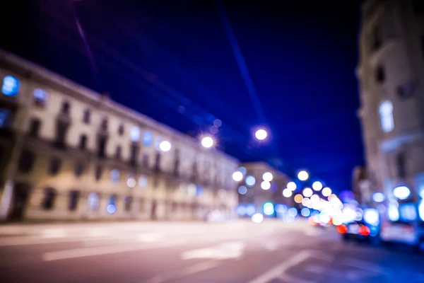 Nachtlichter Der Großstadt Nachtallee Licht Der Laternen — Stockfoto