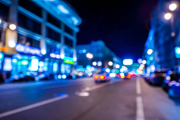 Nachtlichter Der Großstadt Nachtallee Licht Der Laternen — Stockfoto