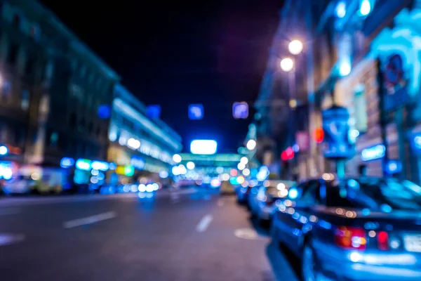 Nachtlichter Der Großstadt Nachtallee Licht Der Laternen — Stockfoto