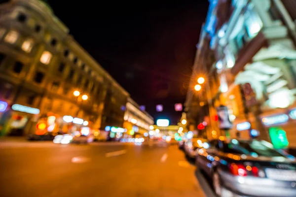 Nachtlichter Der Großstadt Nachtallee Licht Der Laternen — Stockfoto