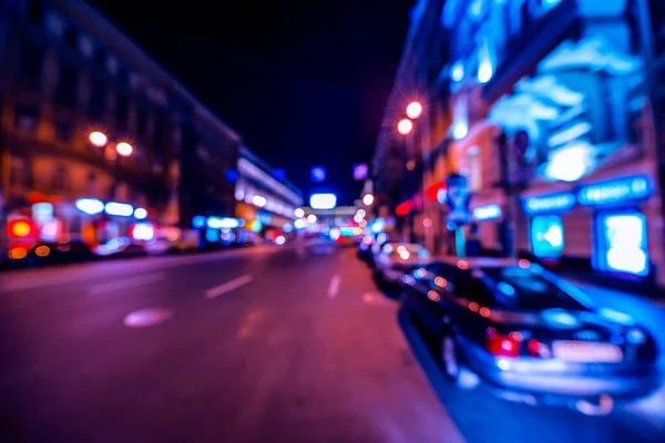Nachtlichter Der Großstadt Nachtallee Licht Der Laternen — Stockfoto