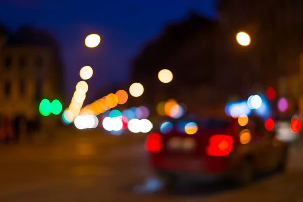 Stadt Nacht Lichter Nacht Allee Und Streckt Sich Die Ferne — Stockfoto