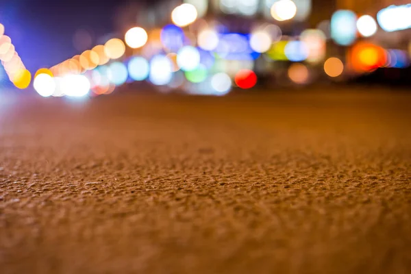 Noches Luces Gran Ciudad Vista Cerca Carretera Desde Como — Foto de Stock