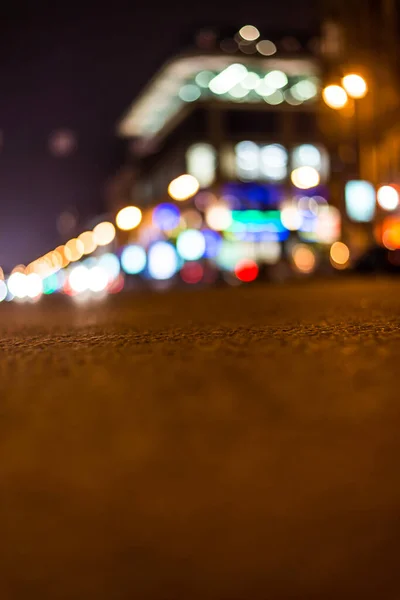 Nachtlichter Der Großstadt Nahsicht Auf Die Straße Von Oben — Stockfoto