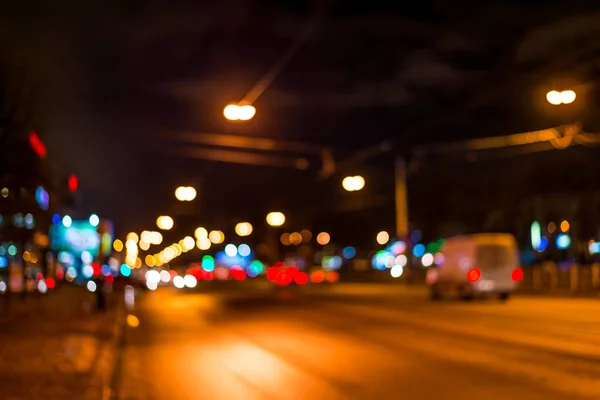 Uitzicht Stad Nachts Regen Auto Rijden — Stockfoto