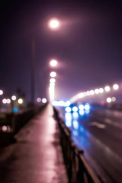 Bright Lights City Night Busy Traffic Road — Stock Photo, Image