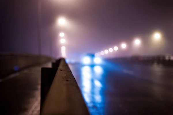 Bright Lights City Night Cars Goes — Stock Photo, Image