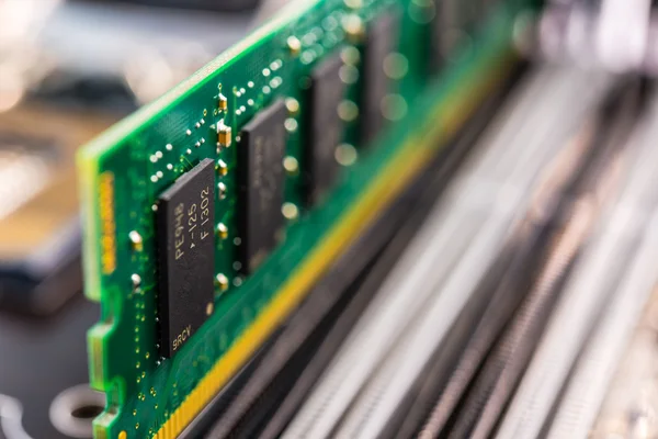 Computer memory in motherboard — Stock Photo, Image