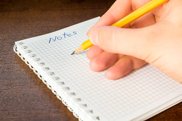 Write a note in the notebook — Stock Photo, Image