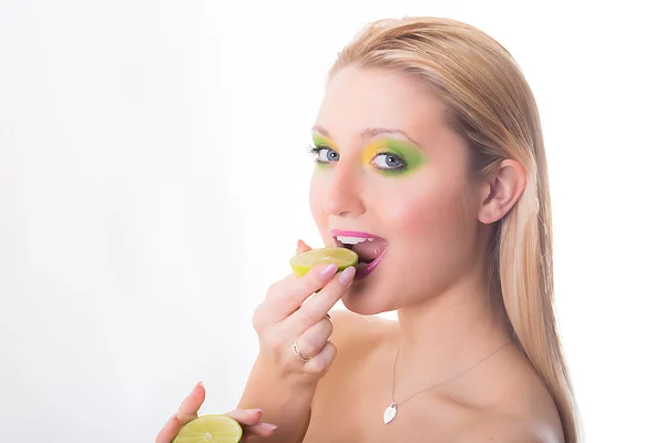 Model meets Lime — Stock Photo, Image